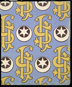 Yıldız ve Clef dini duvar kağıdı tasarımı by Augustus Welby Northmore Pugin